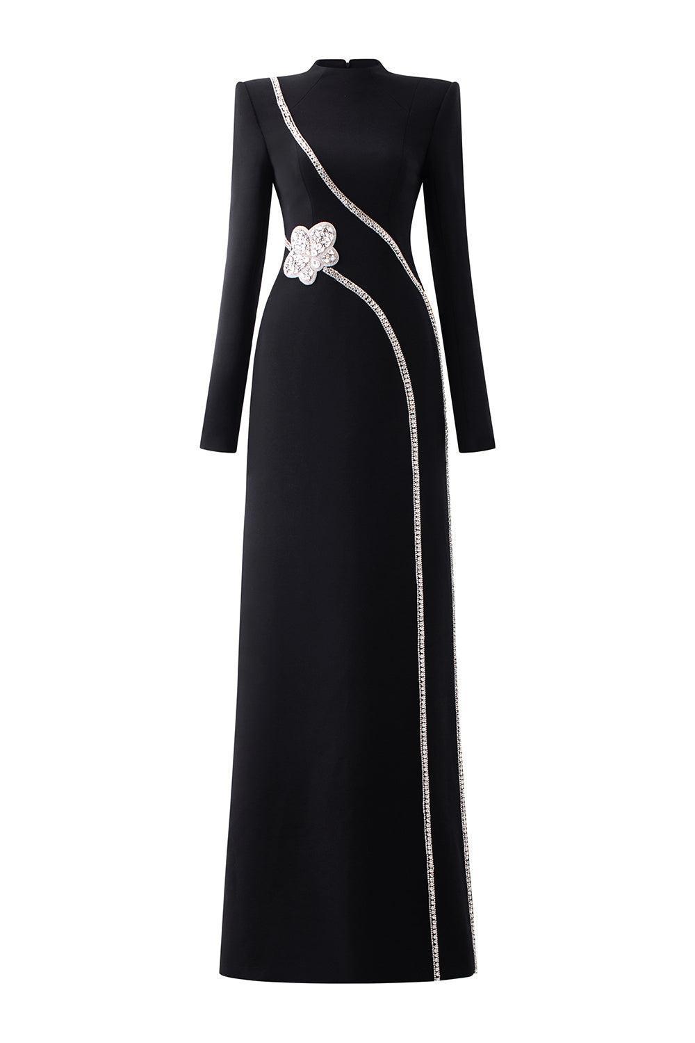 Women's Convoy A-line Stone Velvet Floor Length Dress XS/S/M/L/XL/Black/MEAN BLVD L / Black Women's Convoy A-line Stone Velvet Floor Length Dress XS/S/M/L/XL/Black/MEAN BLVD L / Black
