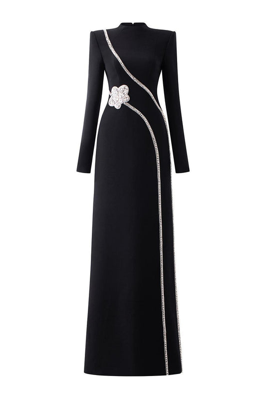 Convoy A-line Stone Velvet Floor Length Dress - MEAN BLVD
