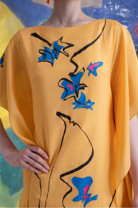 Cressida Straight Batwing Sleeved Cotton Blend Ankle Length Dress - MEAN BLVD