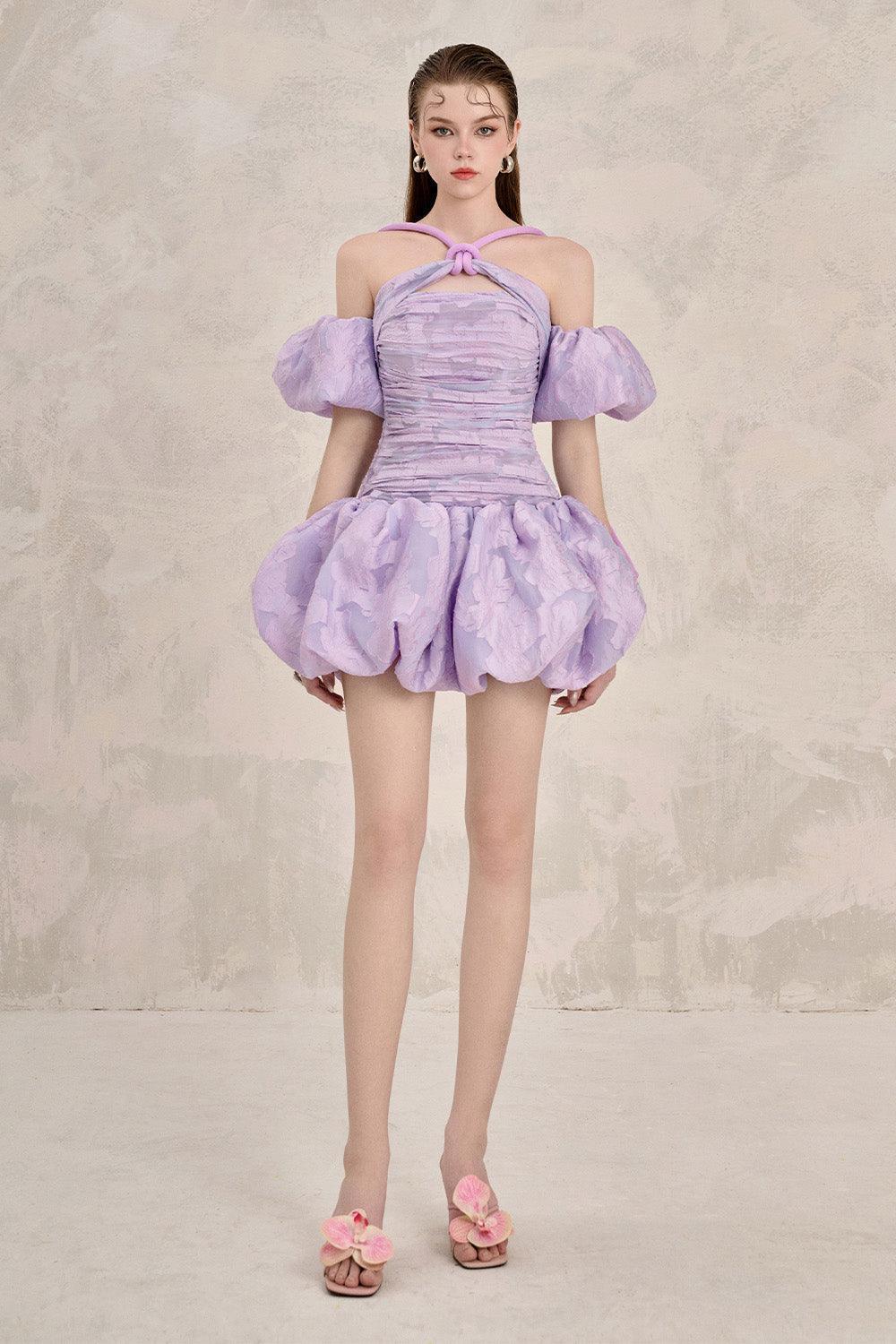 Maraya Bubble Bottom Tulip Mini Dress