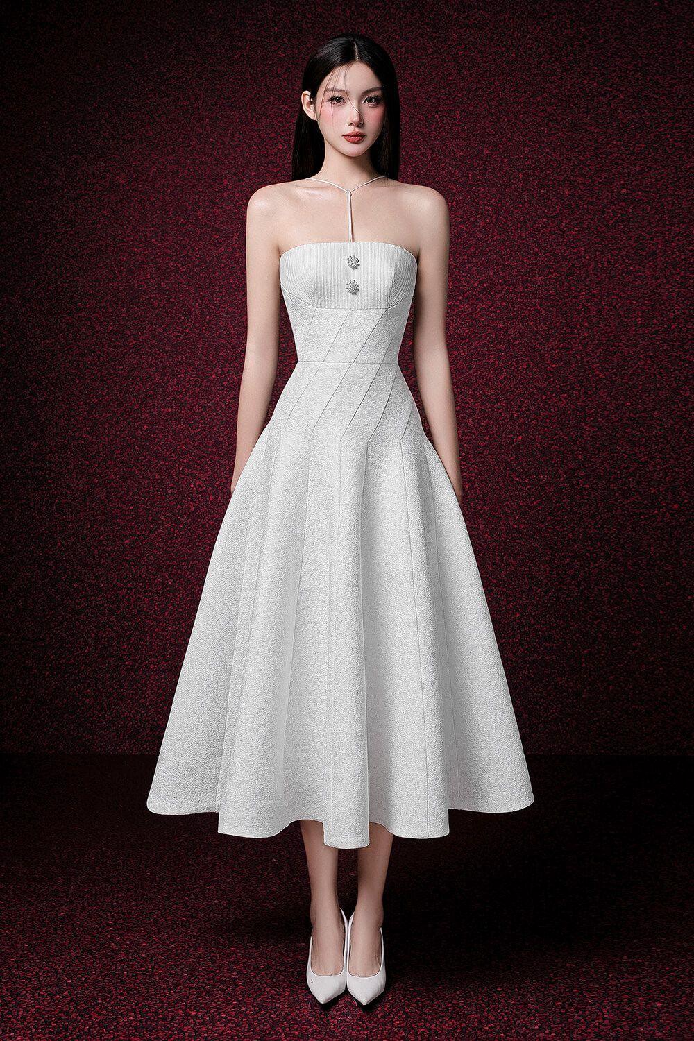 Women's Dana Drop Waist Sleeveless Jacquard Midi Dress Xs/S/M/L White Mean Blvd L / White Women's Dana Drop Waist Sleeveless Jacquard Midi Dress Xs/S/M/L White Mean Blvd L / White
