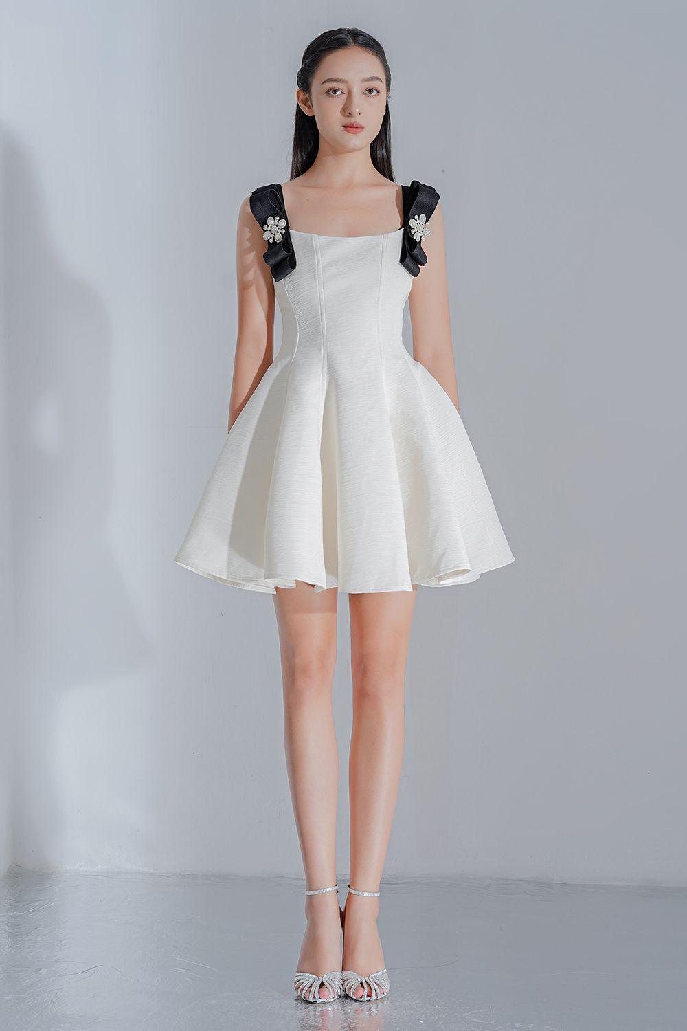 Women's Darcy Fit and Flare Sleeveless Jacquard Mini Dress XS/S/M/L/XL White MEAN BLVD White / M Women's Darcy Fit and Flare Sleeveless Jacquard Mini Dress XS/S/M/L/XL White MEAN BLVD White / M