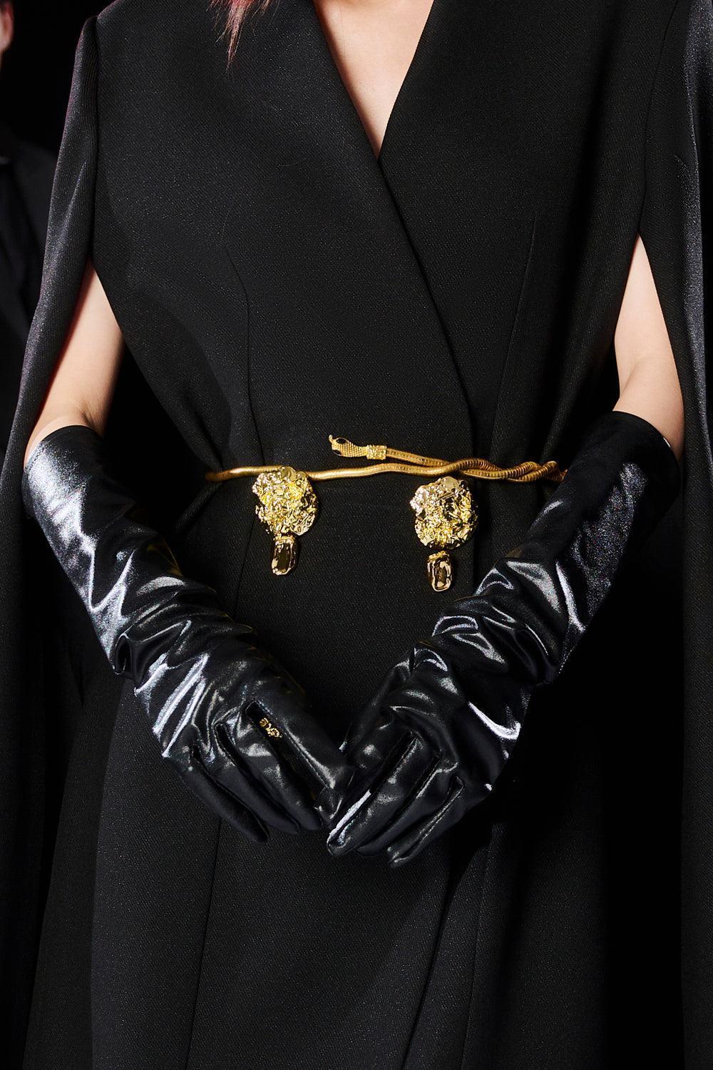 Women's Dencos Leather Gloves Black MEAN BLVD