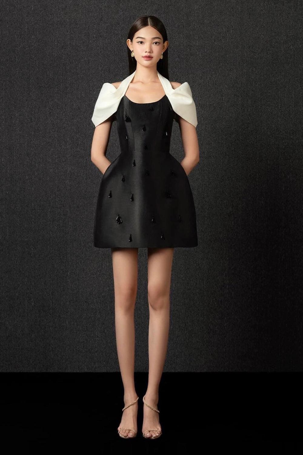 Women's Esma A-Line Halter Neck Taffeta Mini Dress Xs/S/M/L Black Mean Blvd Black / Xs Women's Esma A-Line Halter Neck Taffeta Mini Dress Xs/S/M/L Black Mean Blvd Black / Xs