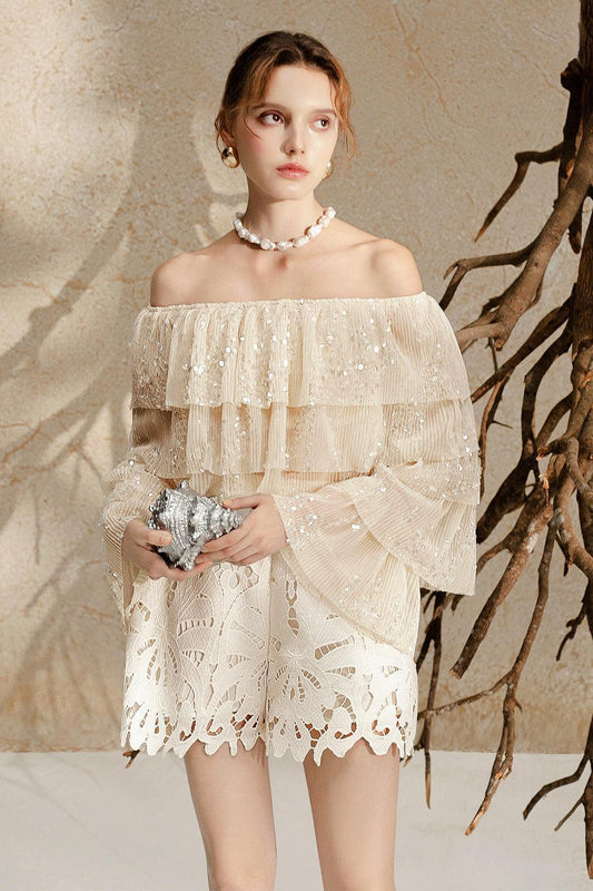 Freya Layered Off-Shoulder Tulle Top - MEAN BLVD