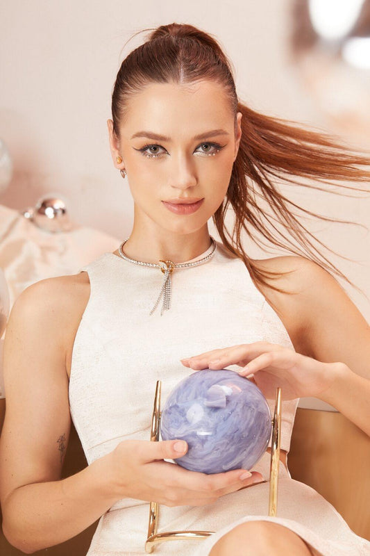 Frosty Asymmetric Round Neck Brocade High-low Dress - MEAN BLVD