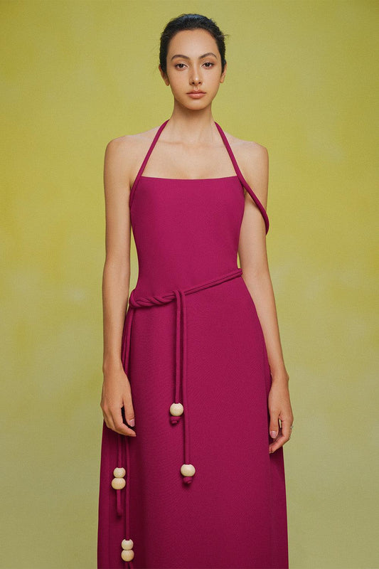 Giang Son A-line Halter Neck Cotton Rayon Floor Length Dress - MEAN BLVD