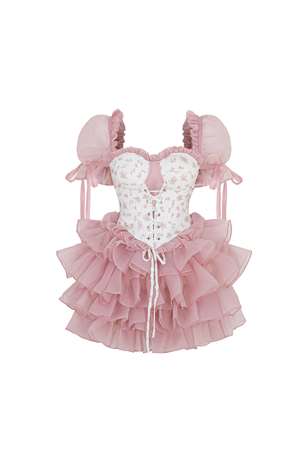 Women's Paris Layered Corset Cotton Silk Mini Dress XS/S/M/L/Customize Pink/Beige MEAN BLVD Women's Paris Layered Corset Cotton Silk Mini Dress XS/S/M/L/Customize Pink/Beige MEAN BLVD