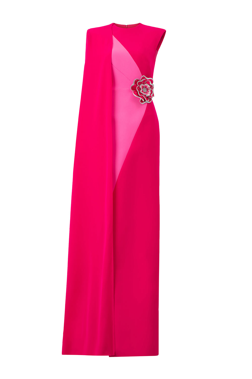 Women's Aviana Sheath Asymmetric Shoulder Crepe Floor Length Dress XS/S/M/L/XL/XXL/Customize Deep Pink/Light Pink MEAN BLVD Deep Pink/Light Pink / M Women's Aviana Sheath Asymmetric Shoulder Crepe Floor Length Dress XS/S/M/L/XL/XXL/Customize Deep Pink/Light Pink MEAN BLVD Deep Pink/Light Pink / M