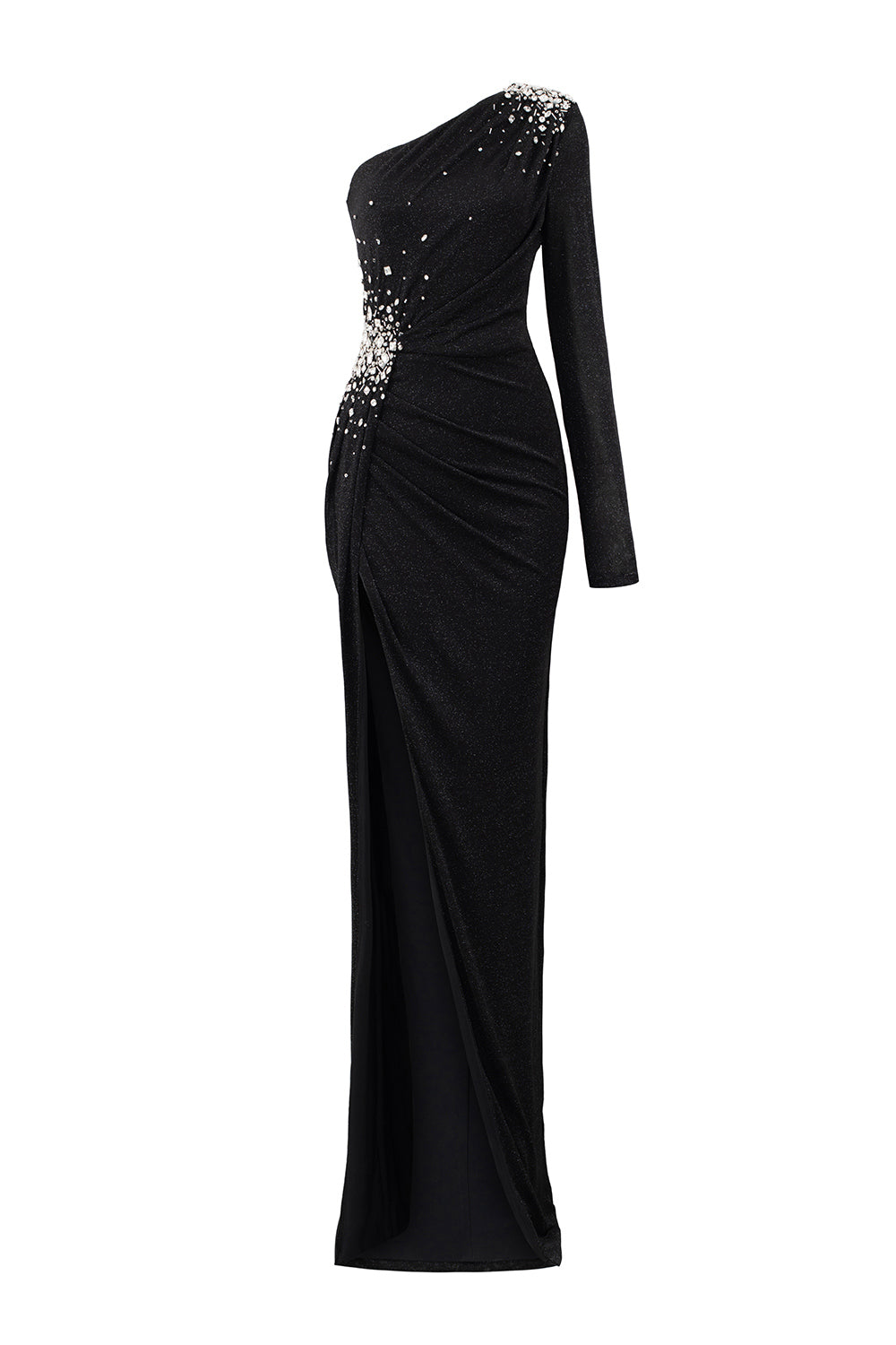 Women's Adelyn Slit Asymmetric Jersey Floor Length Dress XS/S/M/L/XL/XXL/Customize Black MEAN BLVD Black / XL Women's Adelyn Slit Asymmetric Jersey Floor Length Dress XS/S/M/L/XL/XXL/Customize Black MEAN BLVD Black / XL