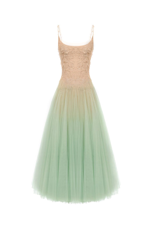 Mint Ombre Lace Midi Dress