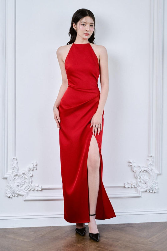 Helga Slit Sleeveless Silk Ankle Length Dress - MEAN BLVD