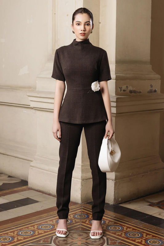 Iris Peplum Short Sleeved Wool Top - MEAN BLVD