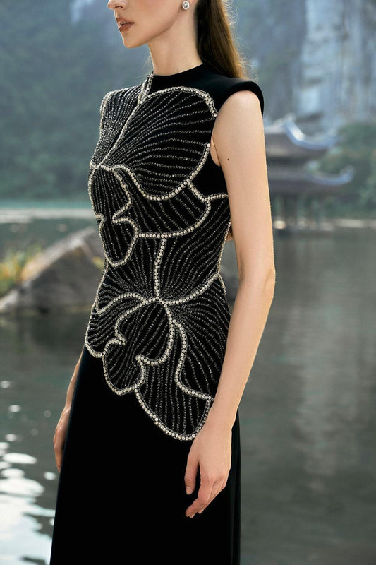 Itinerant A-line Sleeveless Velvet Floor Length Dress - MEAN BLVD