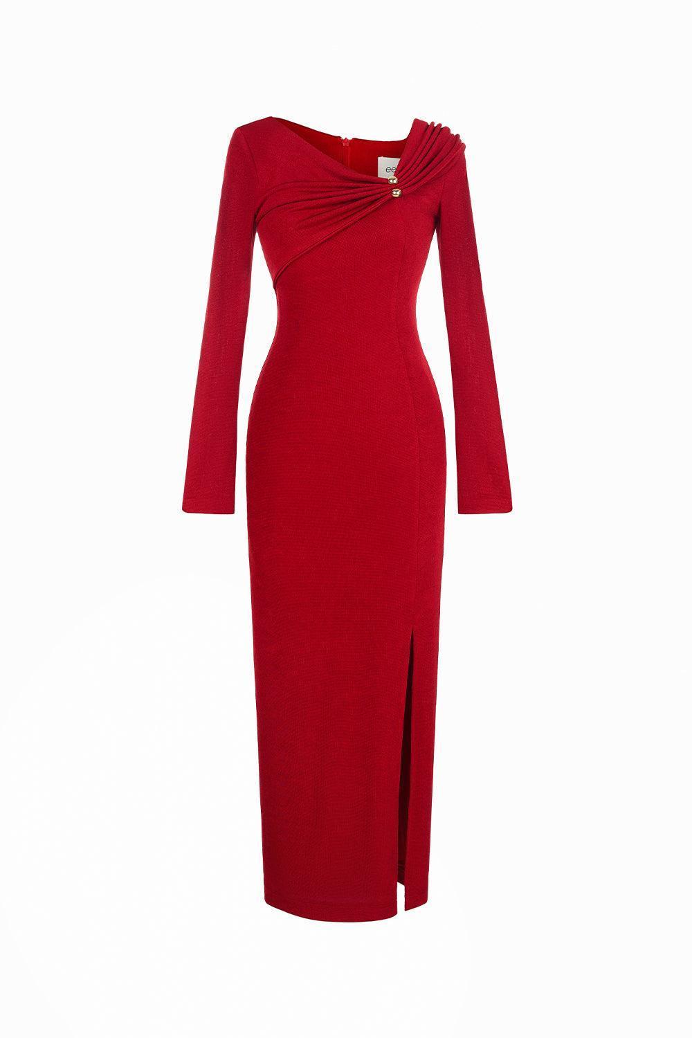Women's Laly Sheath Side Slit Spandex Ankle Length Dress S/M/L/XL White/Black/Red MEAN BLVD Black / S Women's Laly Sheath Side Slit Spandex Ankle Length Dress S/M/L/XL White/Black/Red MEAN BLVD Black / S