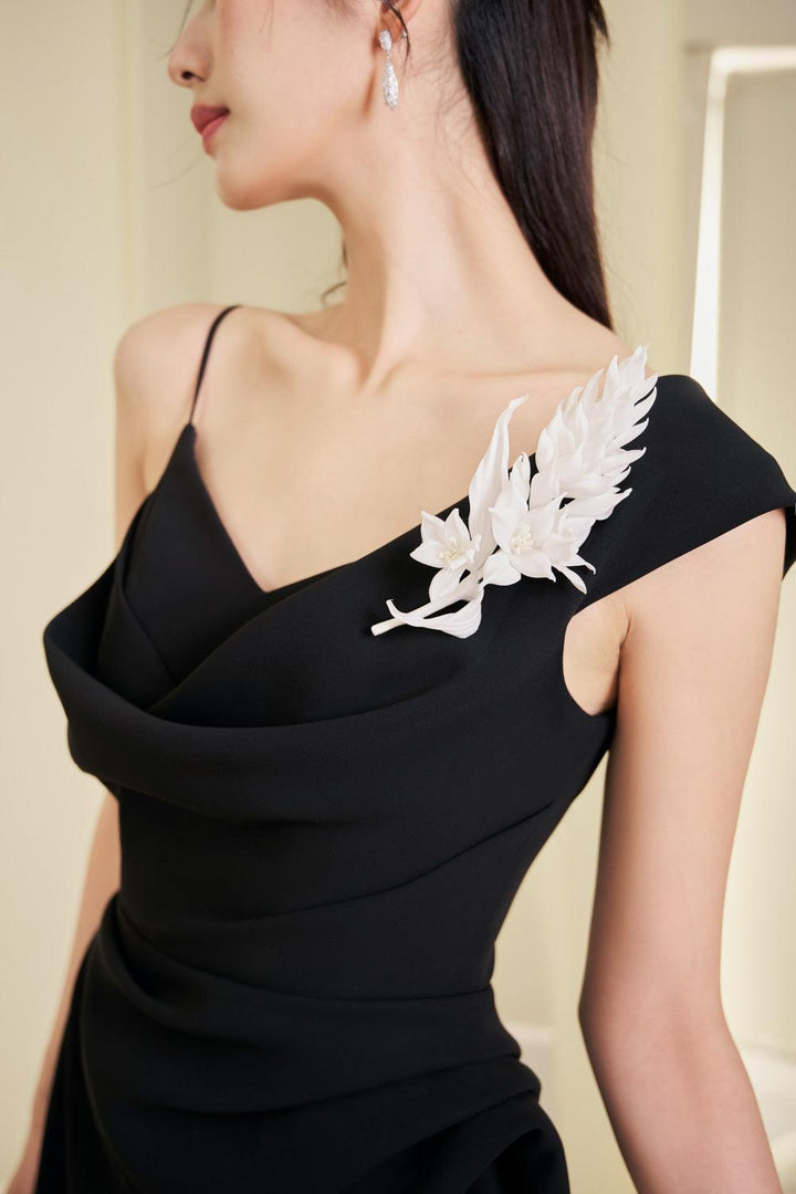Lenora A-line Waist Pleated Cotton Spandex Midi Dress - MEAN BLVD
