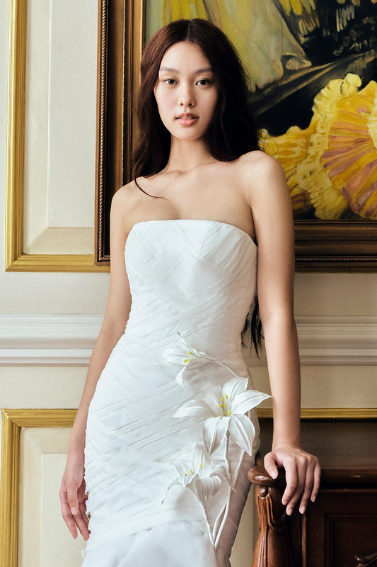 Lily Mermaid Sleeveless Duchess Satin Floor Length Dress - MEAN BLVD