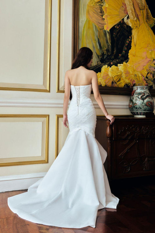 Lily Mermaid Sleeveless Duchess Satin Floor Length Dress - MEAN BLVD