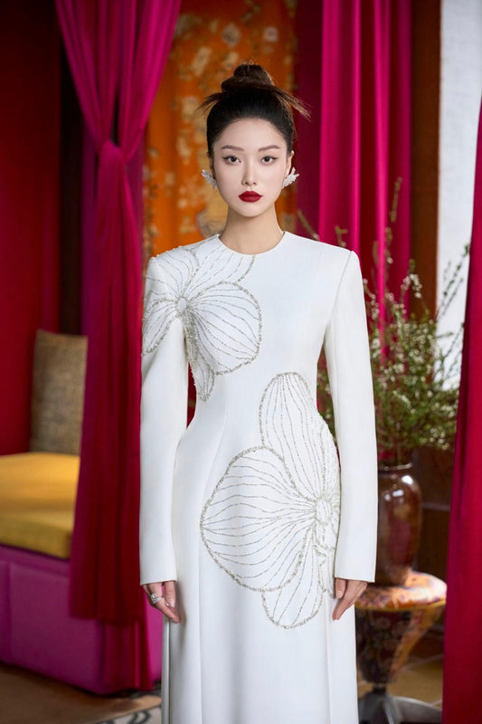 Lumins Sheath Round Neck Velvet Satin Maxi Dress - MEAN BLVD