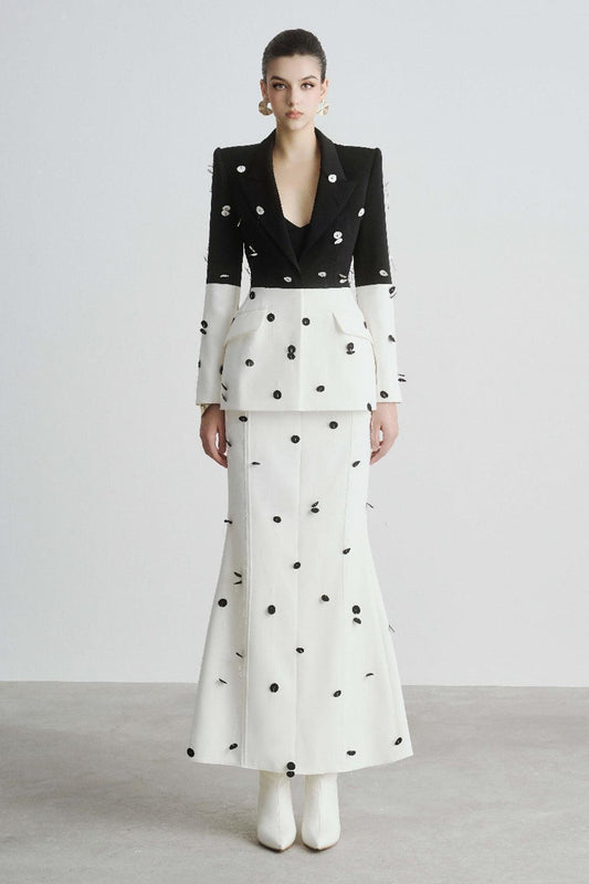 Malani Structured Square Shoulder Polyester Blazer - MEAN BLVD