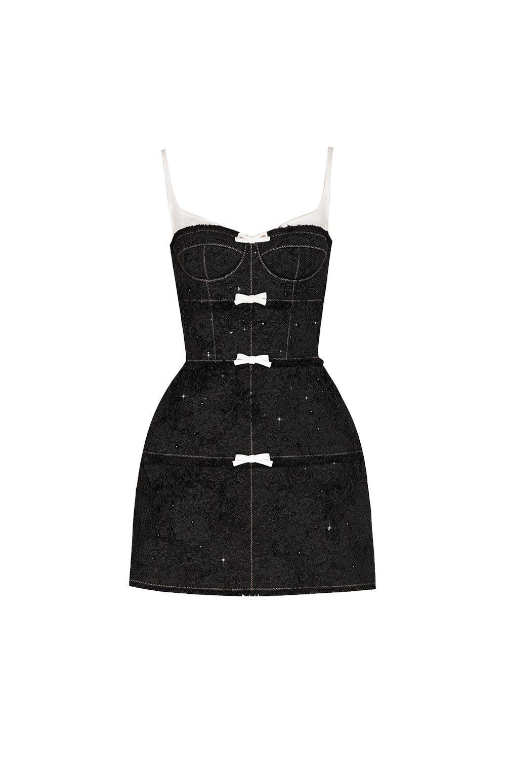 Women's A-line Sleeveless Polyester Mini Dress XS/S/M/L/XL Ivory/Black MEAN BLVD XL / Black Women's A-line Sleeveless Polyester Mini Dress XS/S/M/L/XL Ivory/Black MEAN BLVD XL / Black