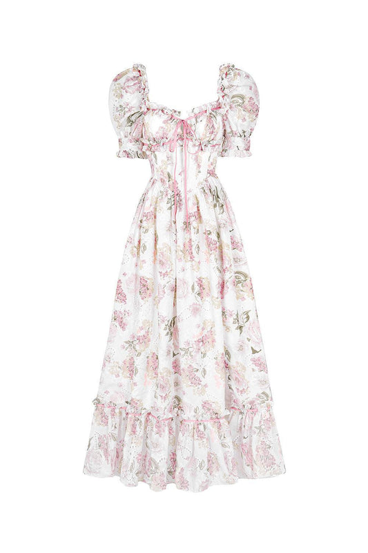 Miranda Slit Bow Tie Cotton Silk Maxi Dress - MEAN BLVD