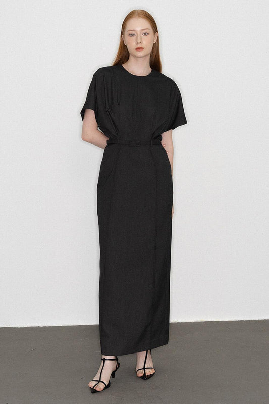 Olivia Sheath Short Sleeved Polycotton Maxi Dress - MEAN BLVD