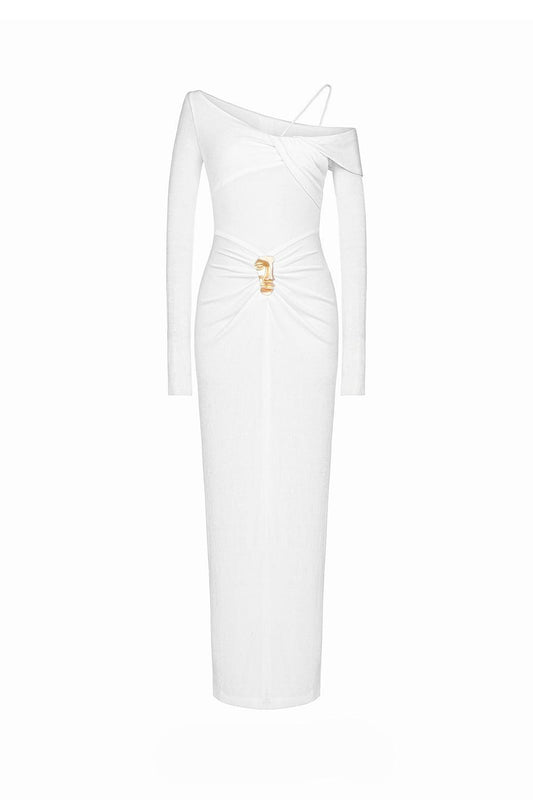 Parade Bodycon Asymmetric Neck Spandex Maxi Dress - MEAN BLVD