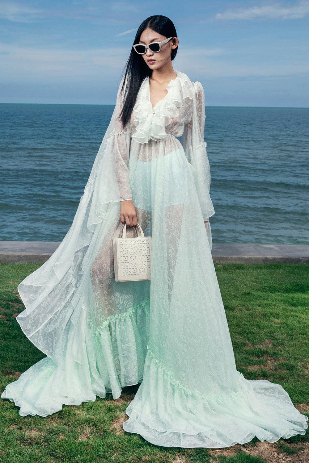 A-Line V-neck Floor-length Dress With Silt Azalea Plus Size main image 0