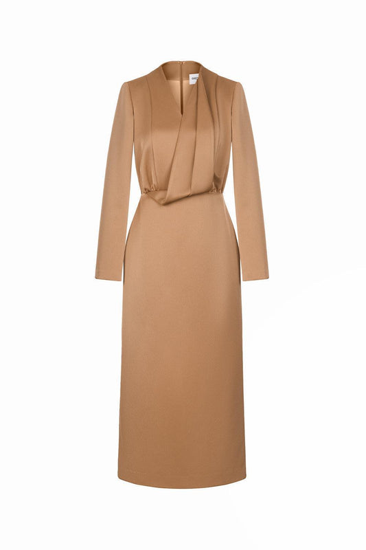 Quinn Sheath Long Sleeved Taffeta Midi Dress - MEAN BLVD