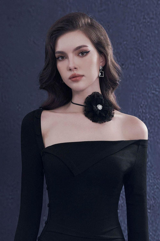 Sculpta Sheath Slit Hem Wool Midi Dress - MEAN BLVD