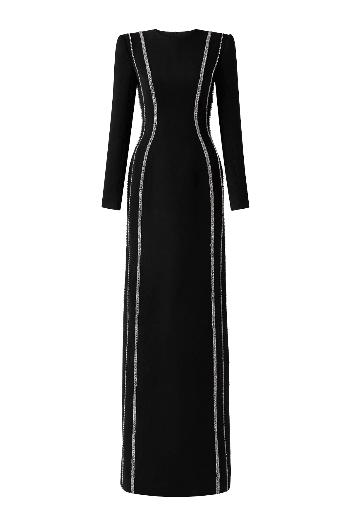 Women's Sloane Bodycon Long Sleeved Crepe Floor Length Dress XS/S/M/L/XL/XXL//Black/MEAN Blvd Customize / Black