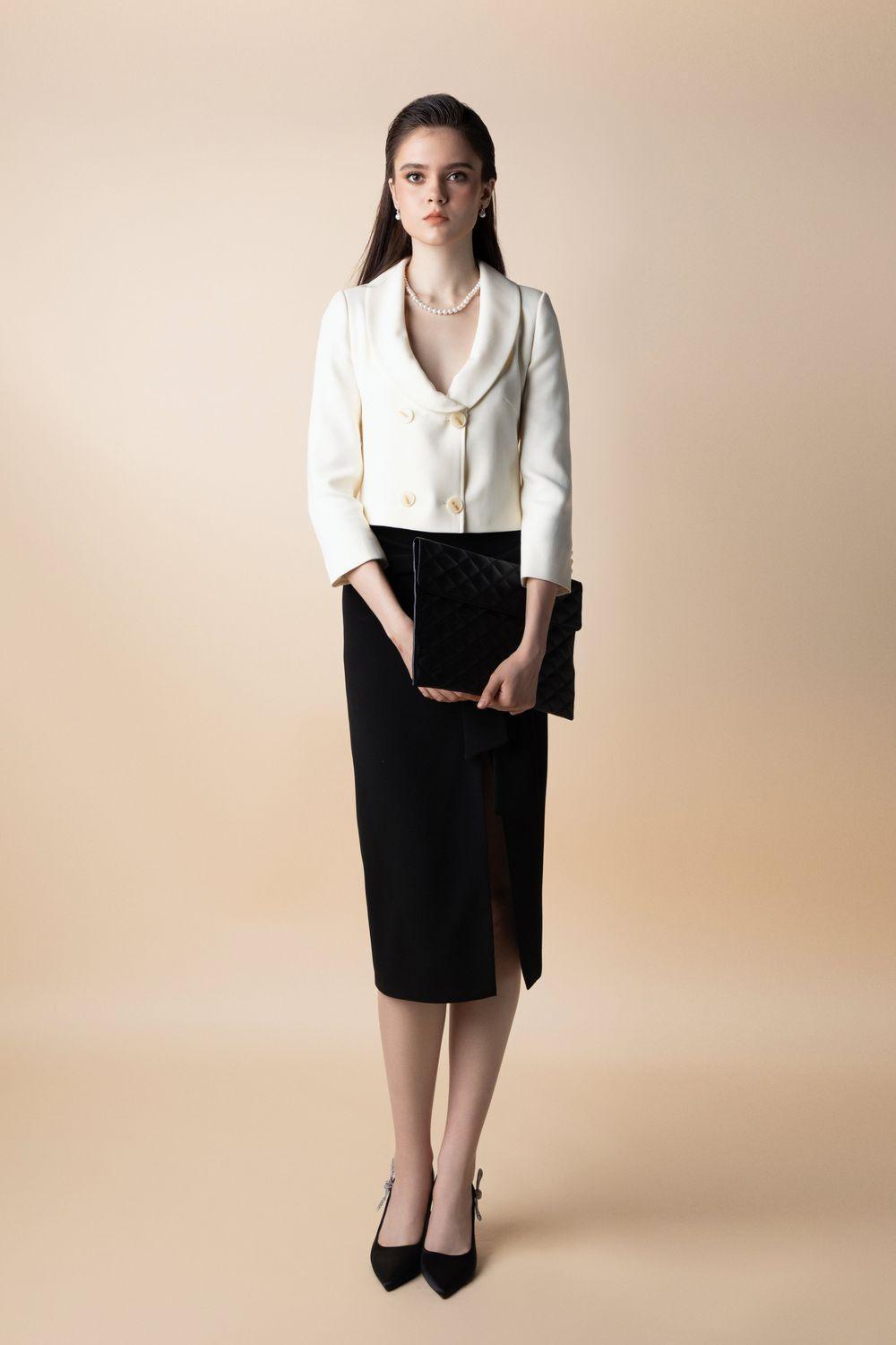 Side Slit Wool Skirt
