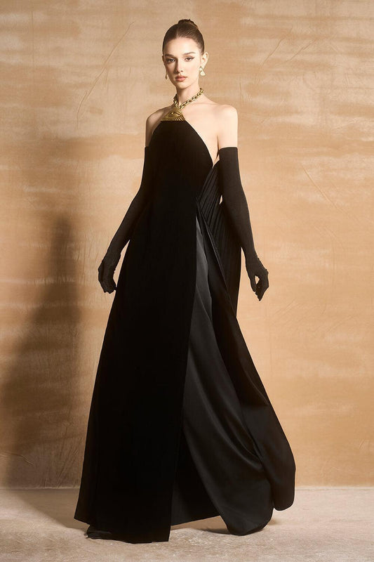 Tristyn Straight Wide Leg Velvet Floor Length Pants - MEAN BLVD