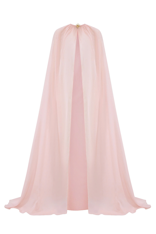 Stellara Straight See-Through Organza Extra Long Length Cape