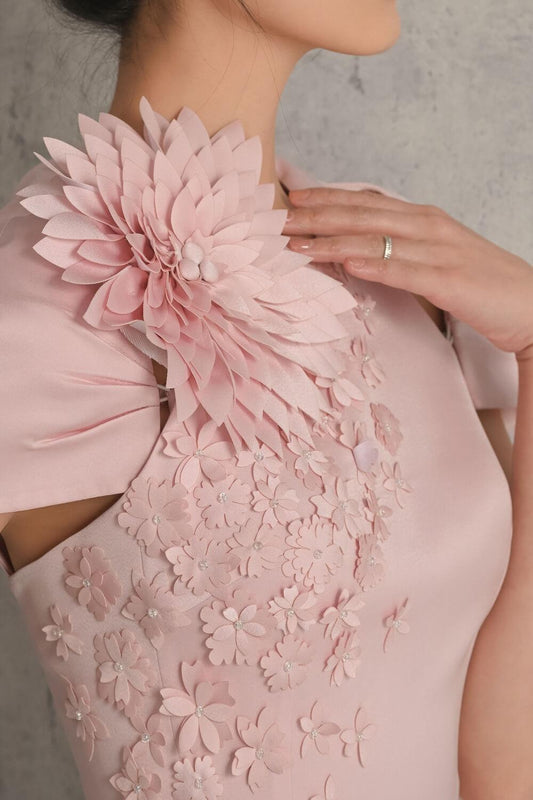 Estelle Straight Short Sleeved Polyester Spandex Ankle Length Ao Dai - MEAN BLVD