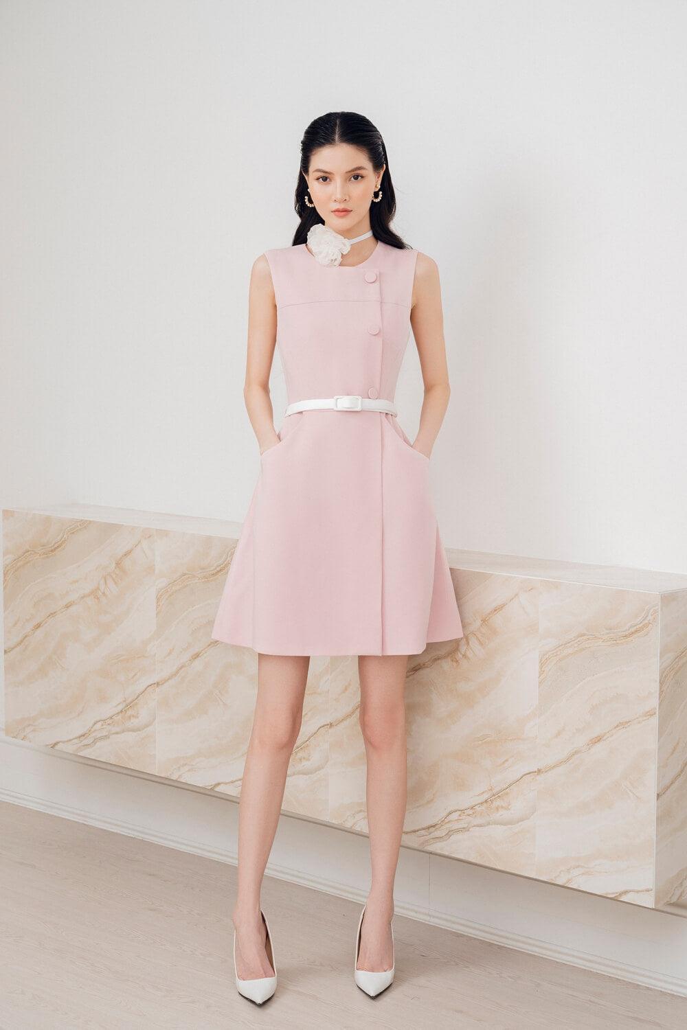 Women's Naila A-line Sleeveless Diamond Spandex Mini Dress S/M/L/Customize Pink MEAN BLVD L / Pink Women's Naila A-line Sleeveless Diamond Spandex Mini Dress S/M/L/Customize Pink MEAN BLVD L / Pink