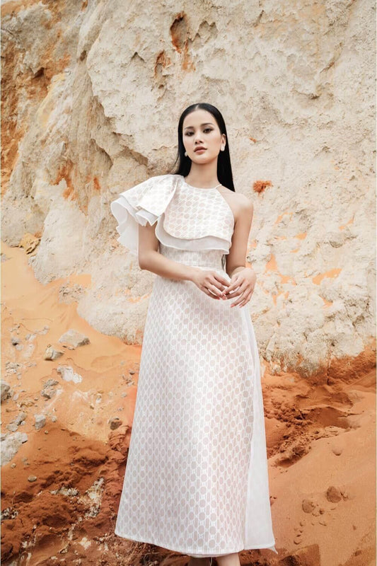 Sahar Asymmetric Sleeves Dress MEAN BLVD