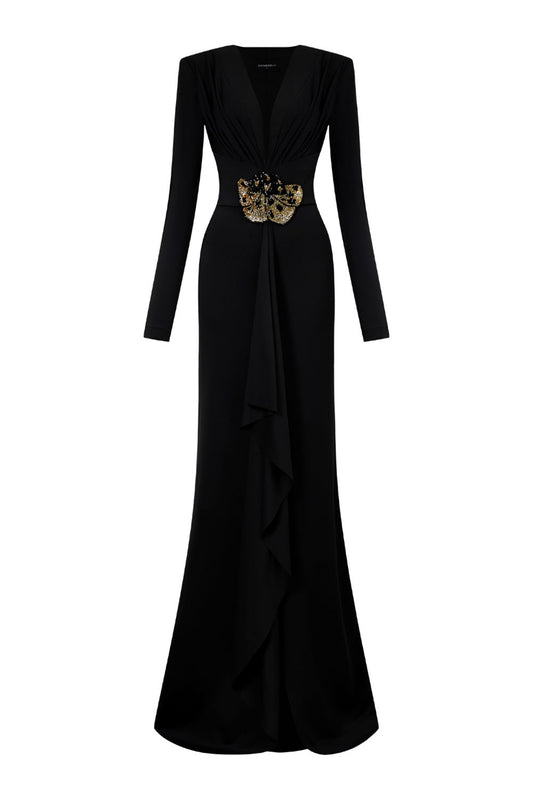 Begum Sheath Embroidered Stretchy Fabrics Floor Length Dress