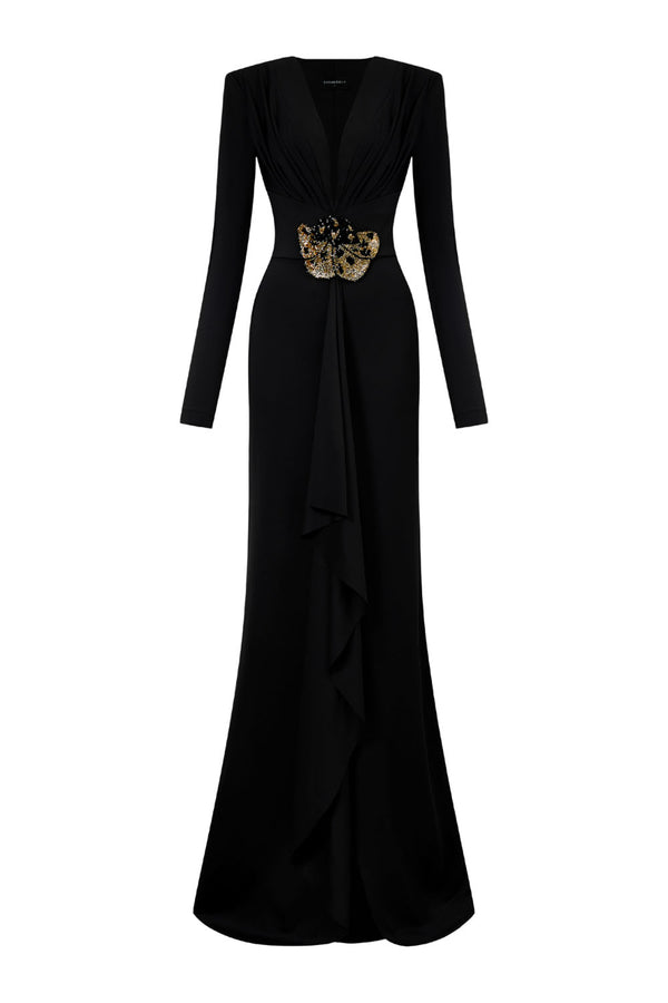 Begum Sheath Embroidered Stretchy Fabrics Floor Length Dress