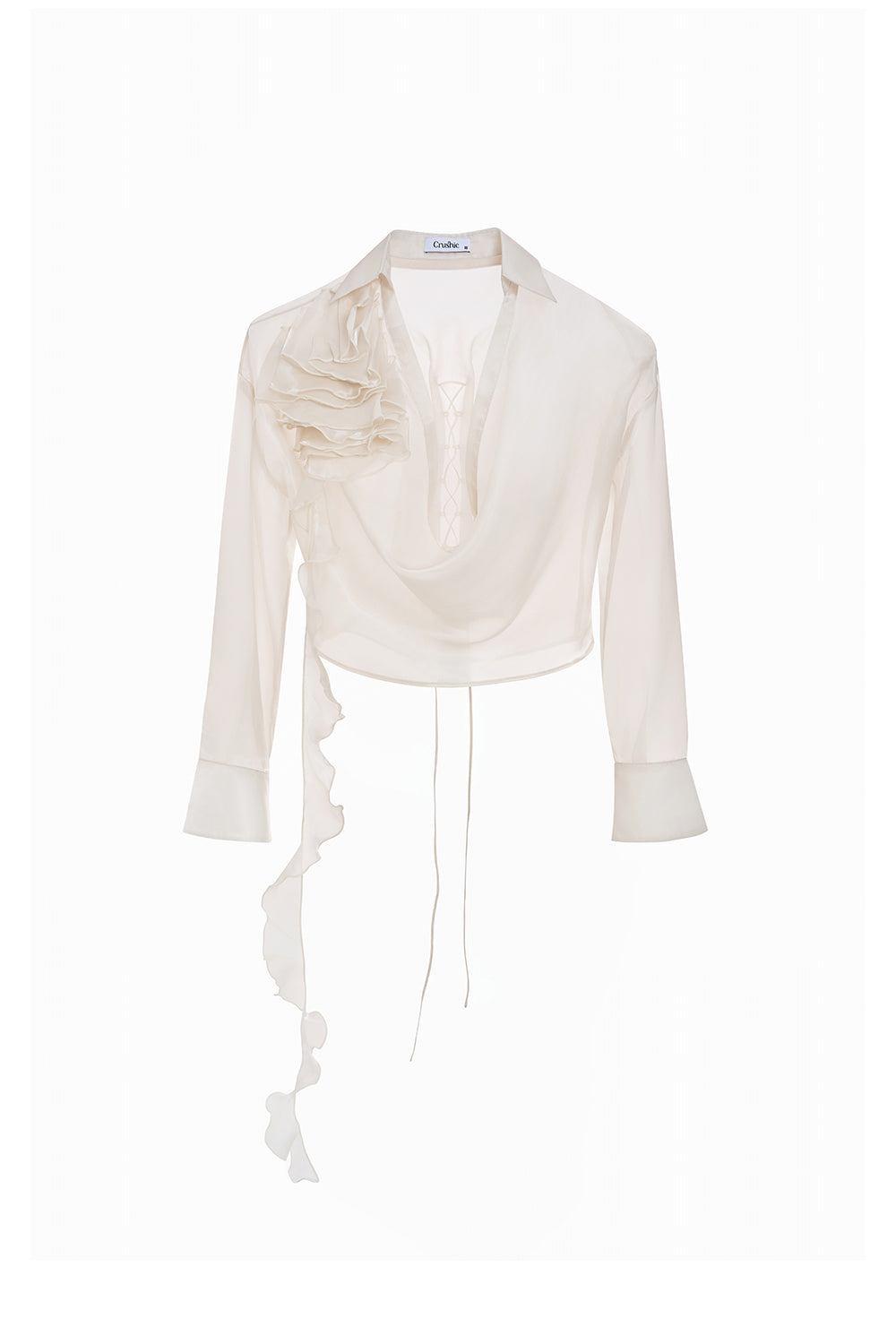 Cara Cuff Sleeved Organza Top