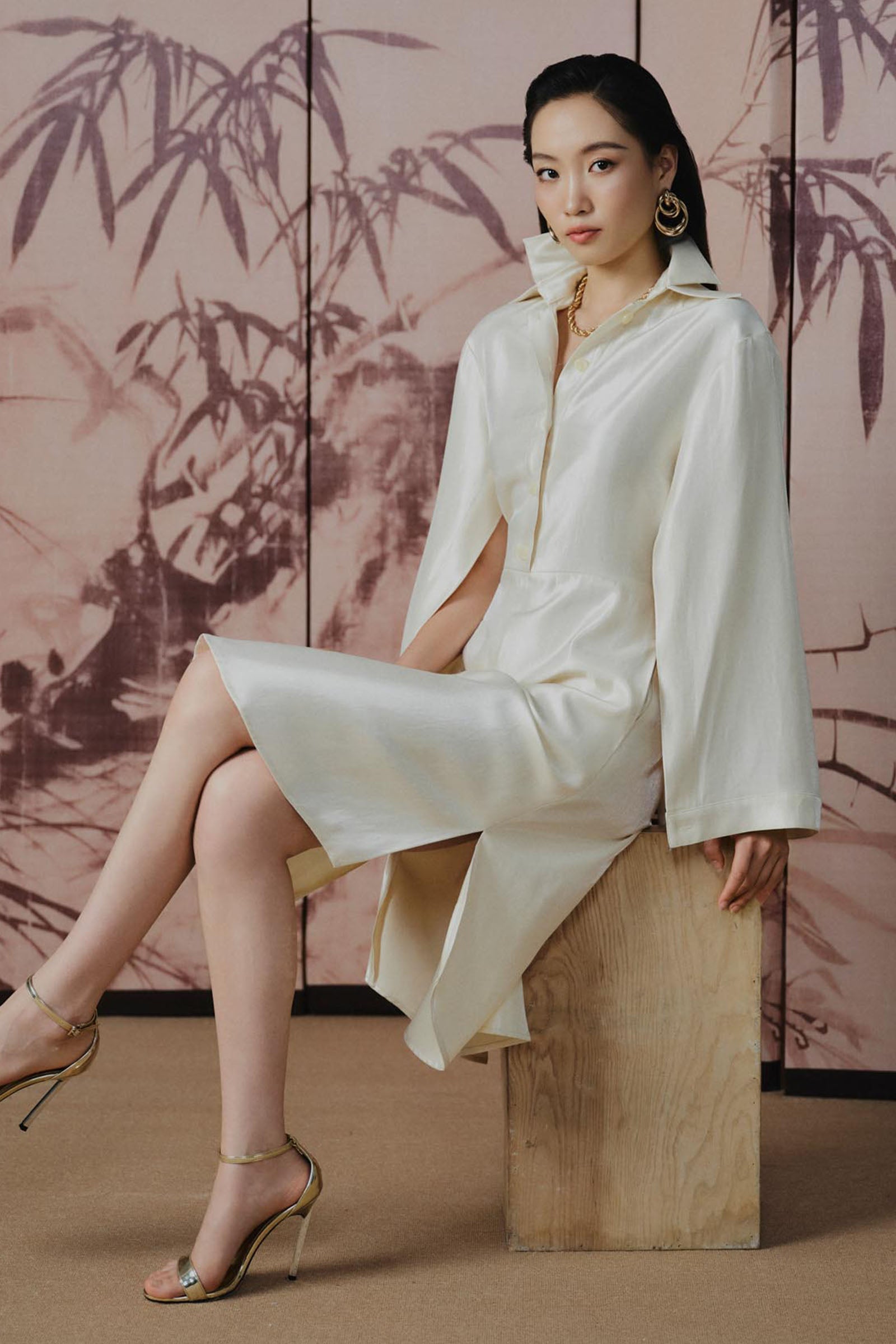 Soft Split Sleeve Midi Dress