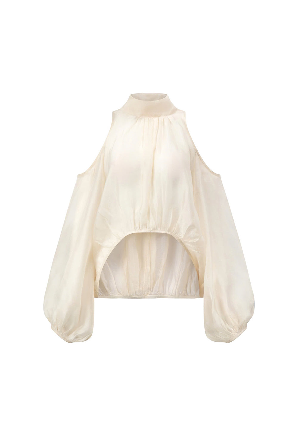 Esther Asymmetric Bishop Sleeved Georgette Top