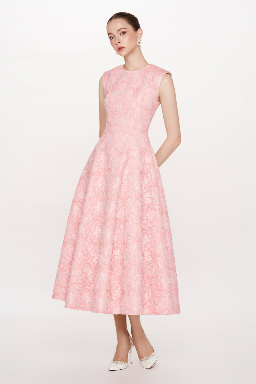 Bloom Round Neck Midi Dress