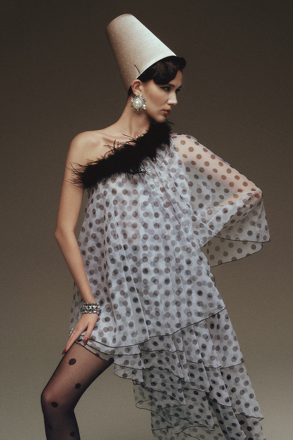 Lola One Shoulder Draped Midi Dress