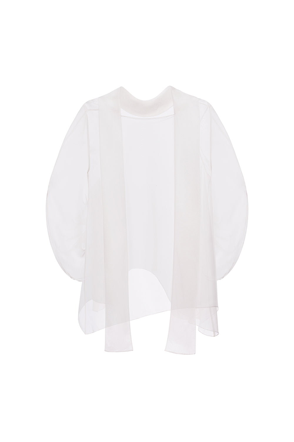 Allison Asymmetric See-Through Organza Top