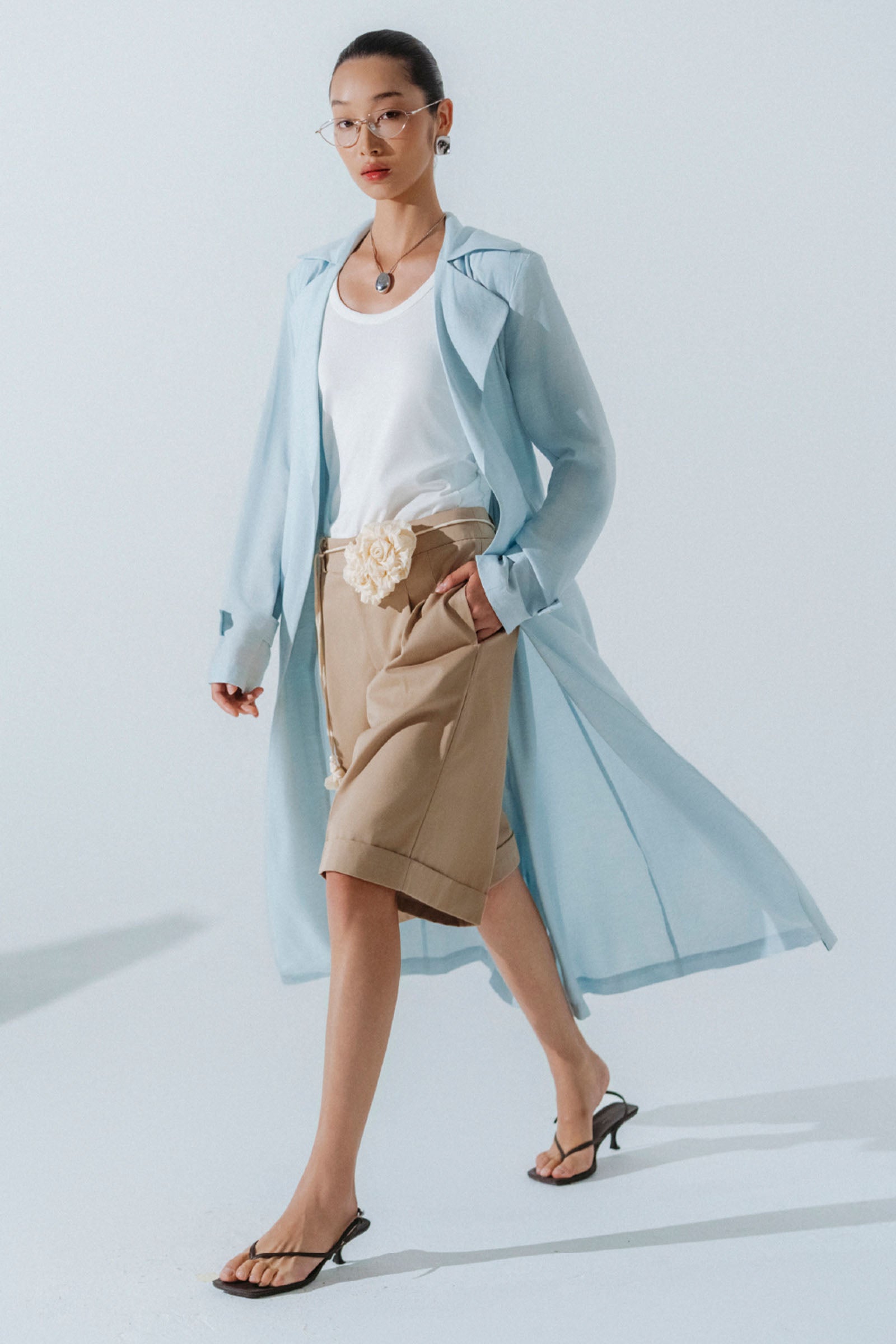 Tether Notch Neck Trench Coat