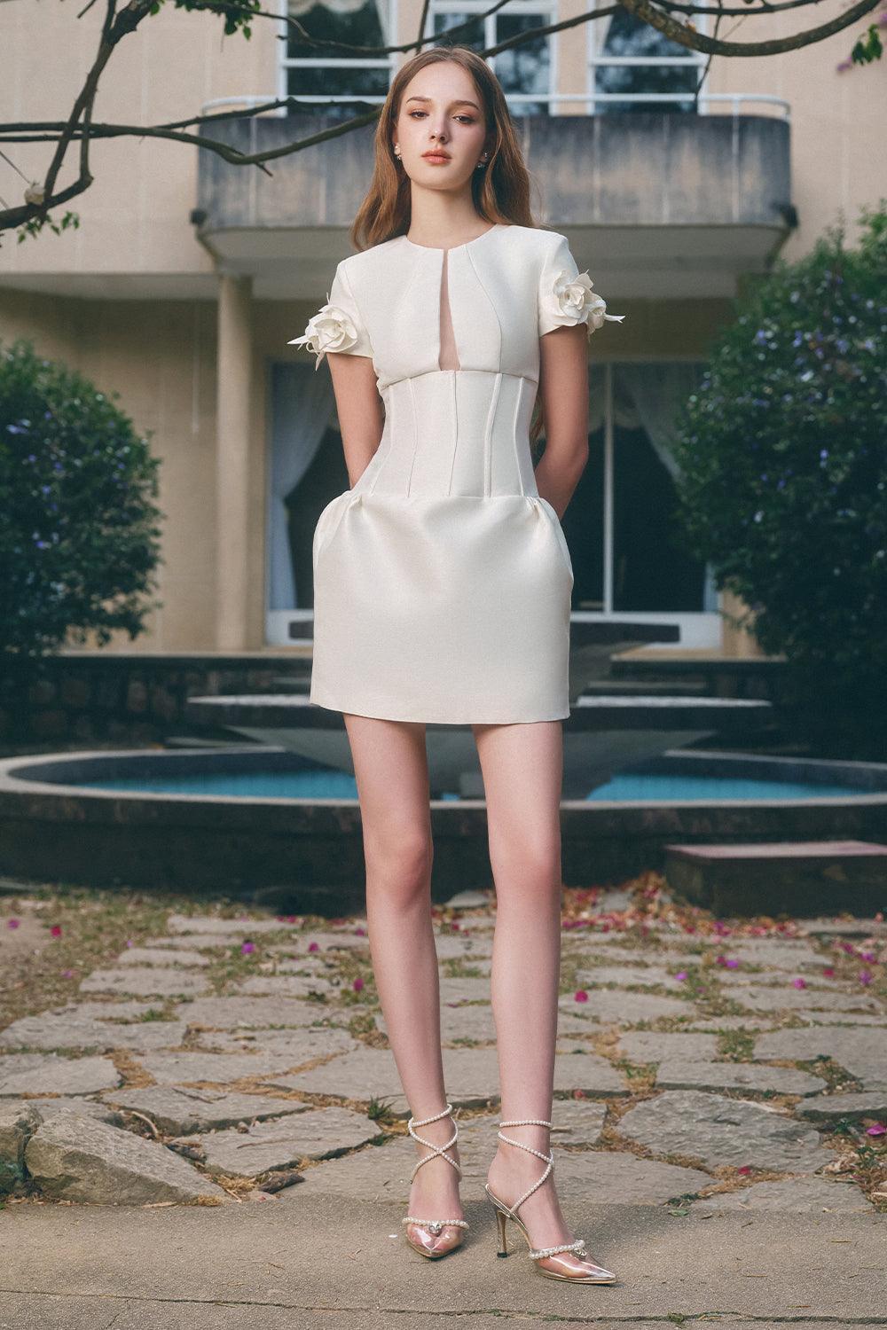 Hermosa Pegged Corset Waist Taffeta Mini Dress - MEAN BLVD