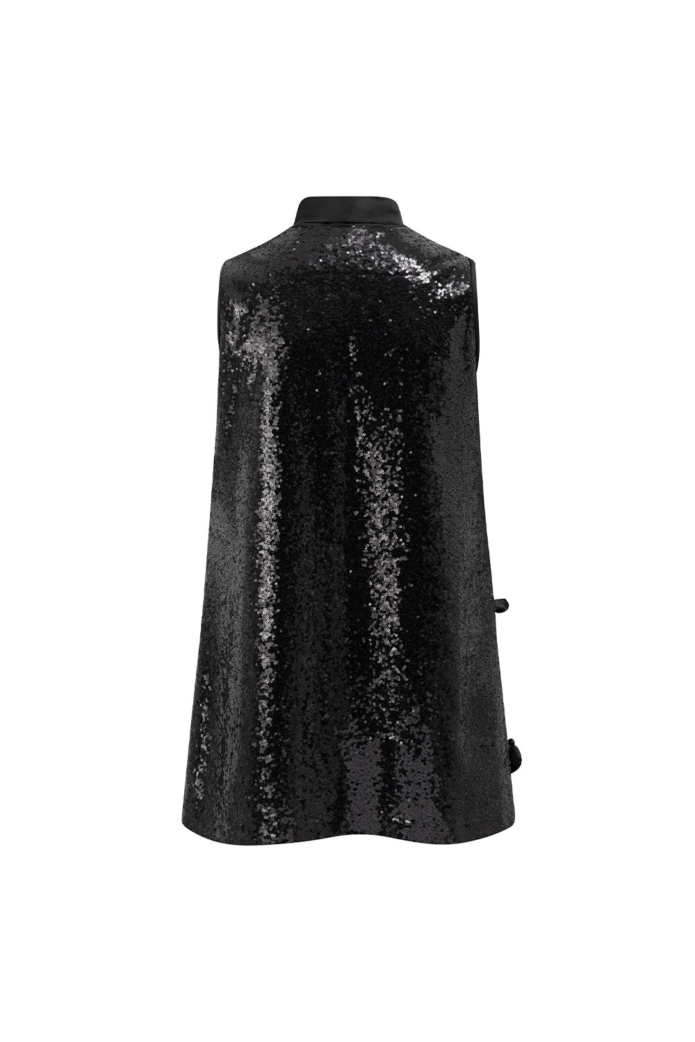 Tiffany Trapezoid Tie Neck Sequin Mini Dress