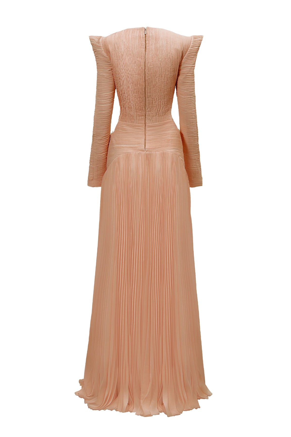 Celestial Drop Waist Square Shoulder Chiffon Floor Length Dress